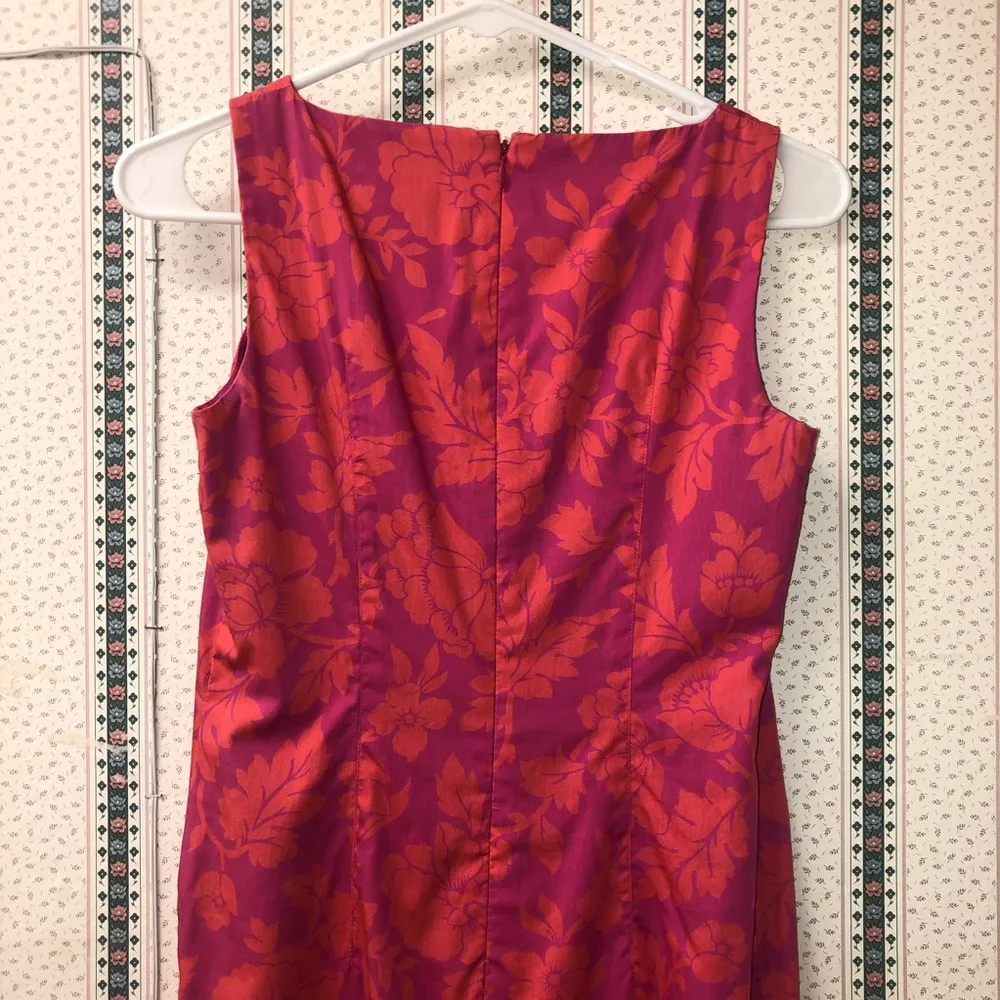 Pink & Orange Floral Petite Sophisticate Business Casual Dress - Image 7