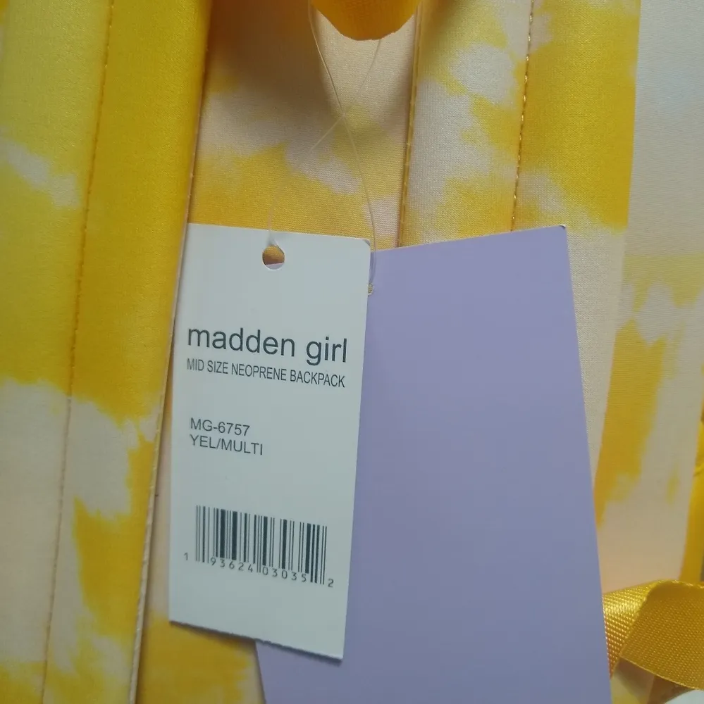 MADDEN GIRL Yellow Neoprene Backpack and Crossbody Bag - Image 10