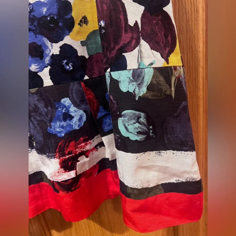 Anthropologie HD In Paris Elise Floral Sleeveless Lined Peplum Blouse Top Size 8 - Image 8