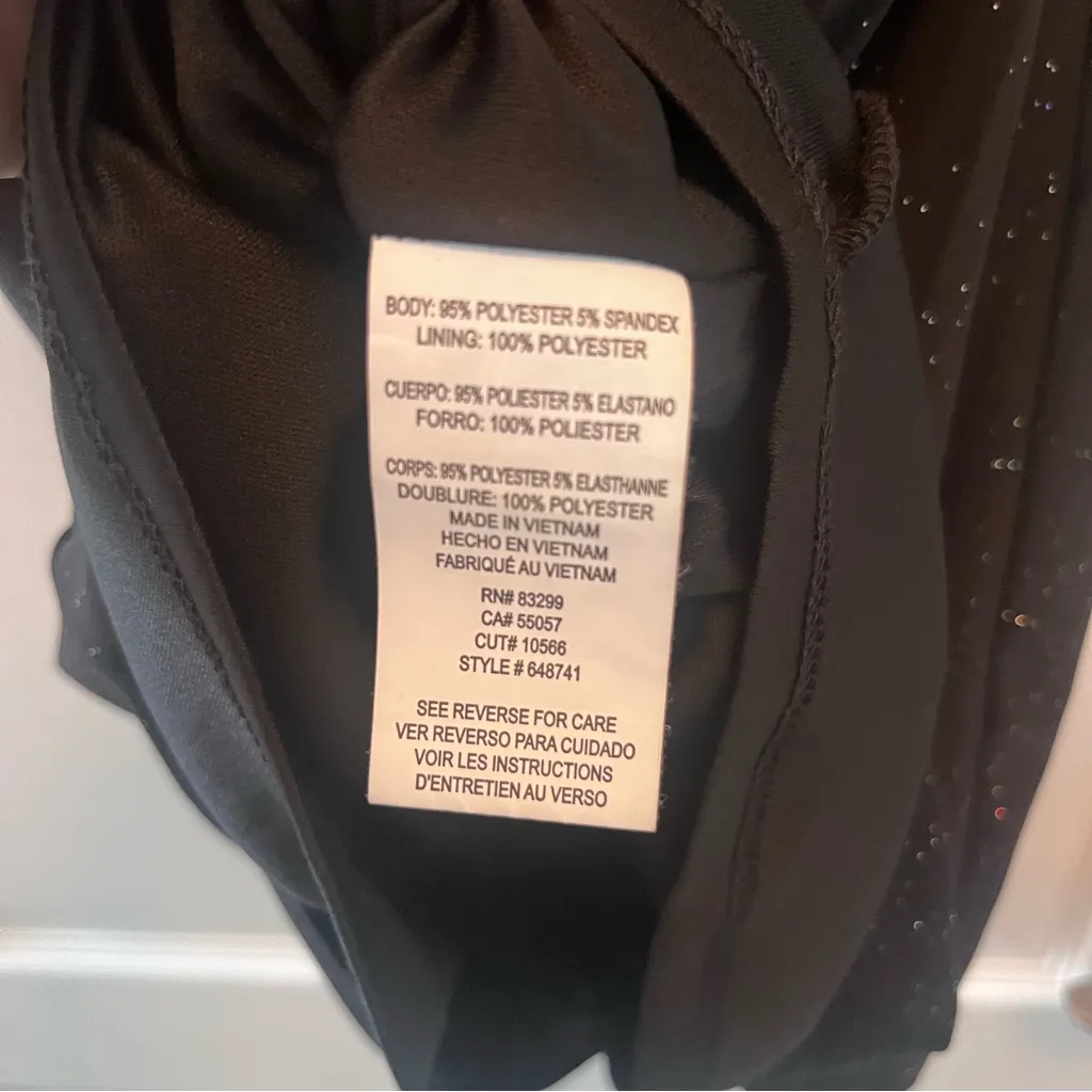 Vintage Onyx Nite Black Long Sleeve Dress with Flower Detail Size 10 - Image 5