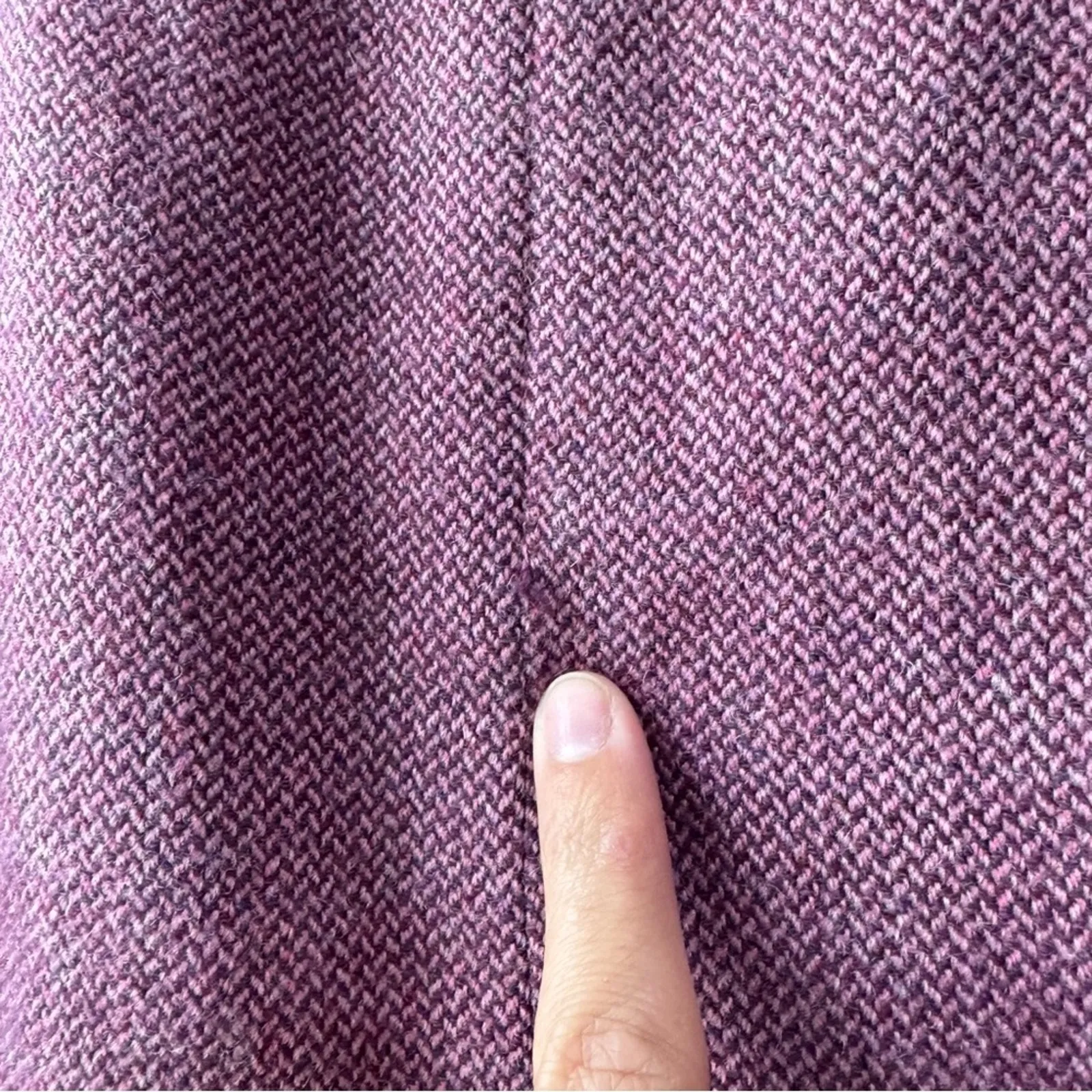 Vintage Kasper Wool Pencil Skirt Purple Tweed 10 - Image 6