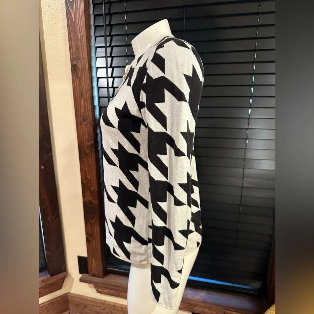 EUC Liz Claiborne Giabt Houndstooth Cardigan Ps - Image 5