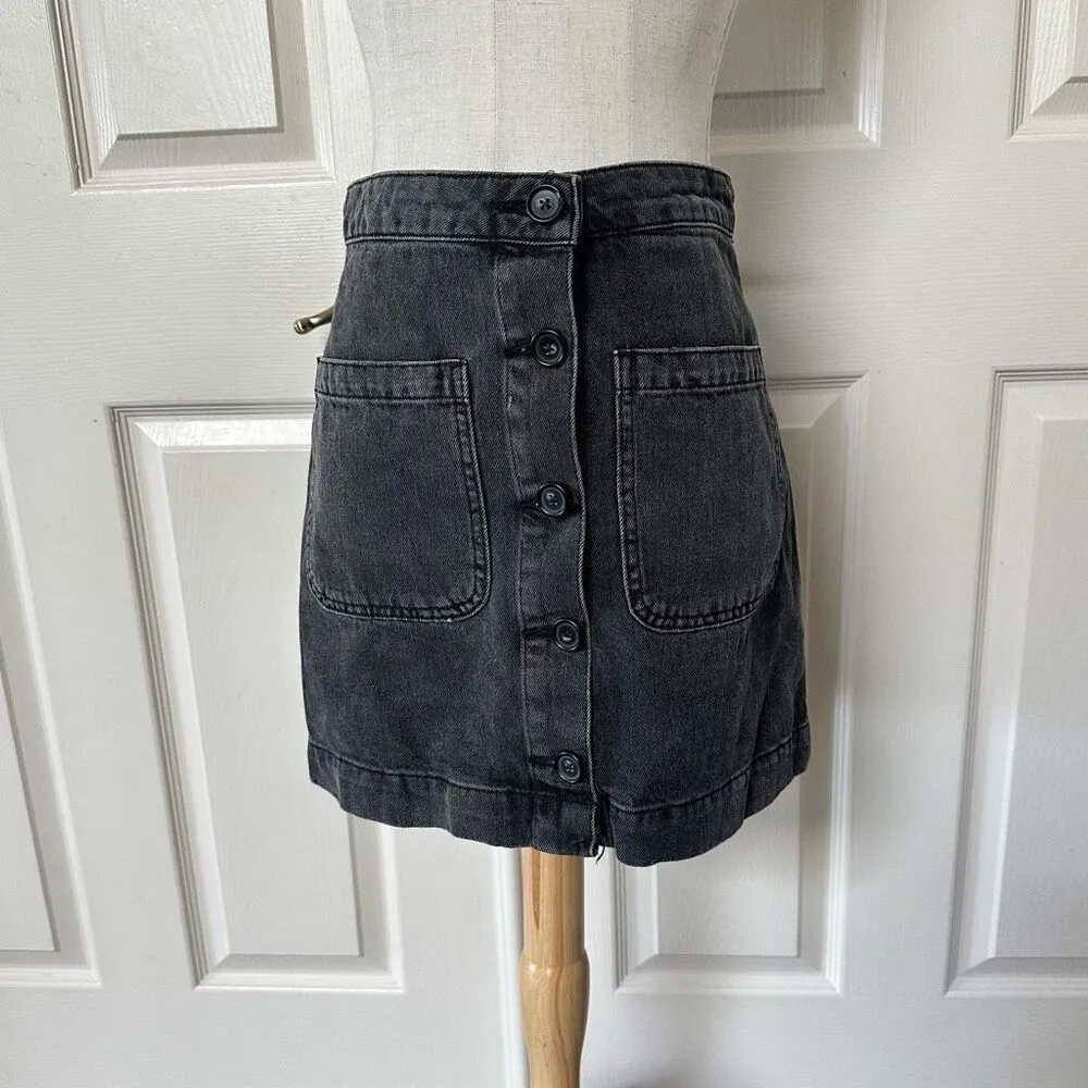 Free People Don’t Get Me Wrong black denim skirt size 27 - Image 5