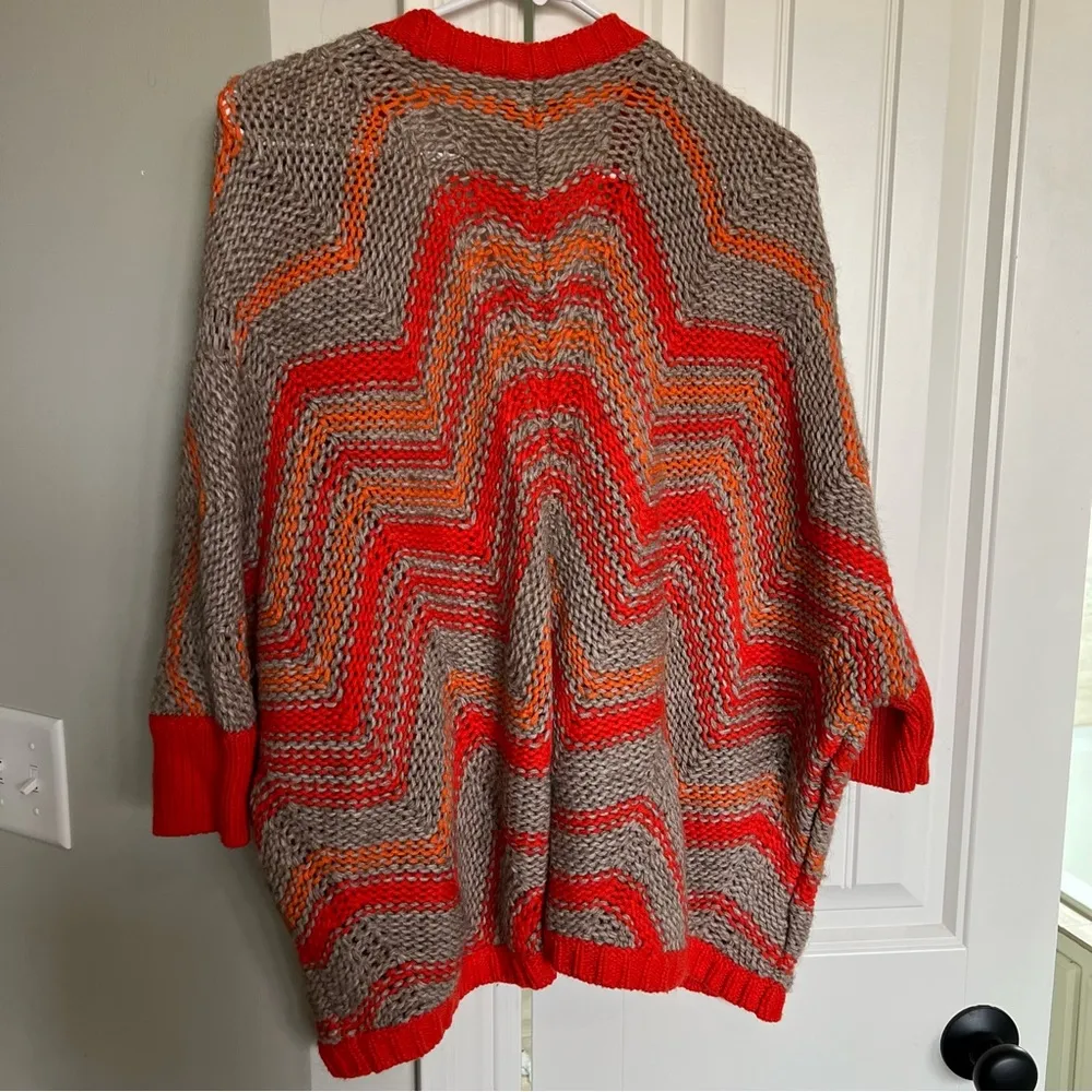 Ann Taylor Loft Womens Shrug xs/s Alpaca Rabbit Crocheted Kimono Orange Size undefined - Image 2