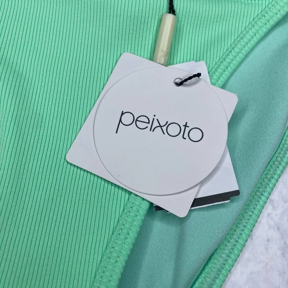 Peixoto Tinga Triangle Cheeky Bikini Bottom Thin Side Straps Mint Rib XS - Image 3