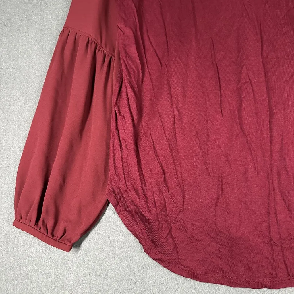 LOFT Blouse Womens Small Long‎ Sleeve Split Neck Pullover Lightweight Top - Image 9