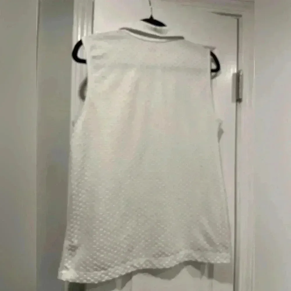 Izod Performance Movement Cool Fx White Collared V Neck Sleeveless Polo Size L - Image 7