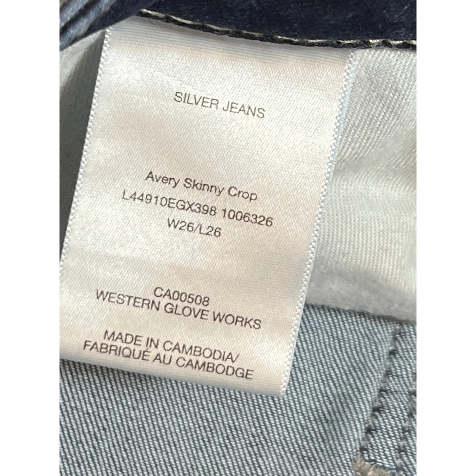 Silver Jeans Co Avery Skinny Crop Jeans Distressed Blue Denim W26 L26 Size 26 - Image 5