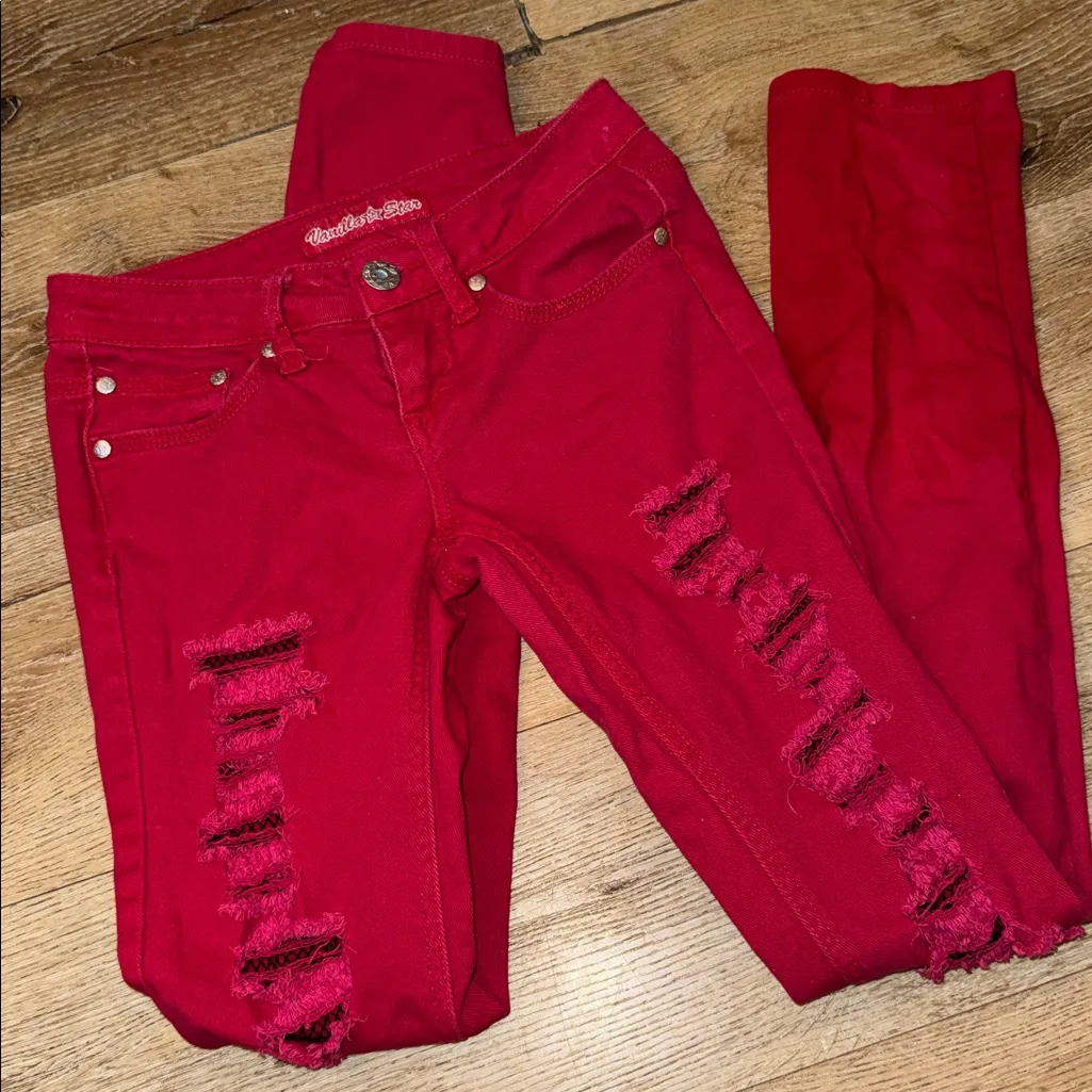 Vanilla Star Bold Red Denim with fishnet lining - Image 3