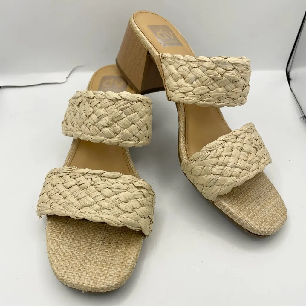 Dolce Vita Stacey braided block heel sandals women’s Size 8.5 Tan - Image 6