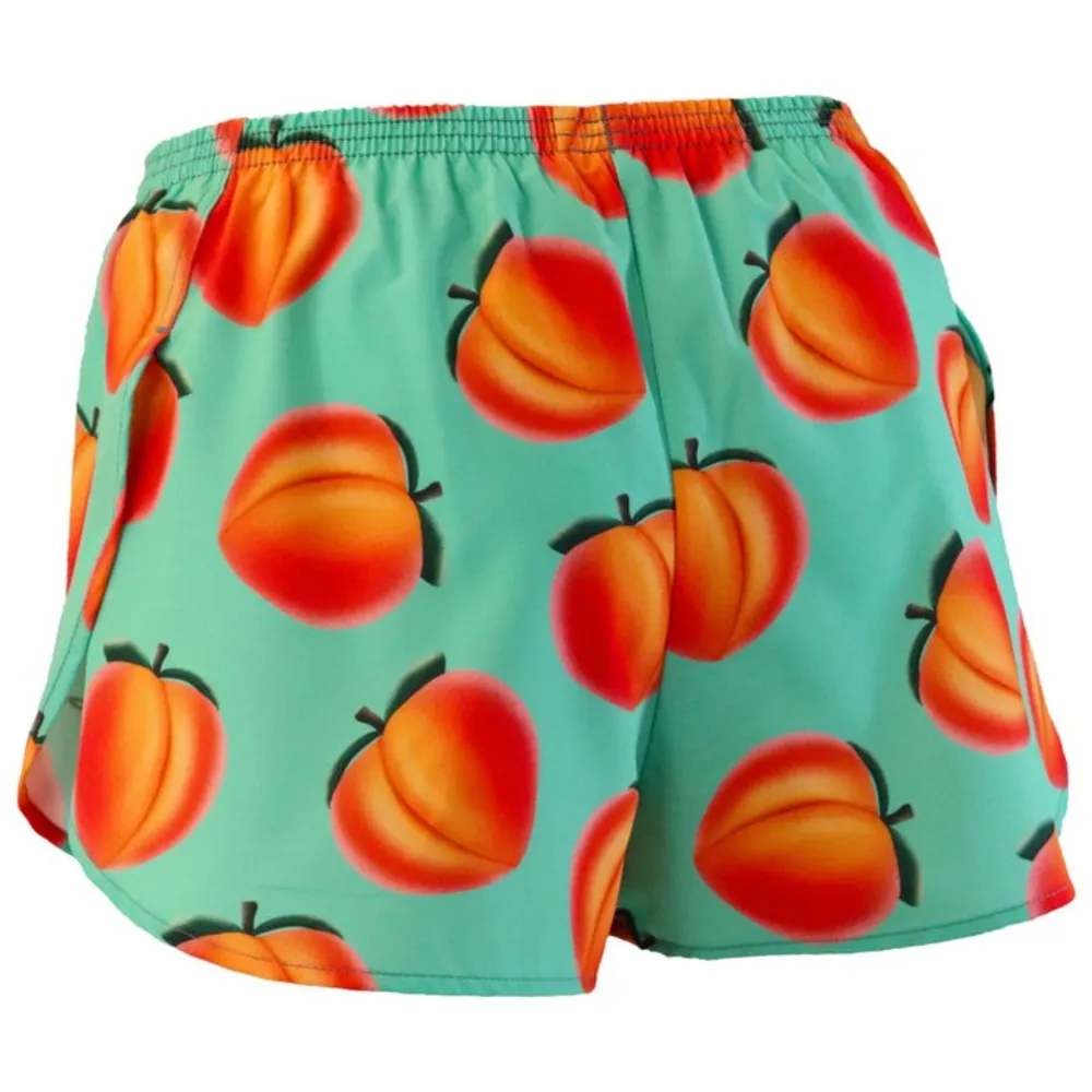 Boa Printed Peach Perfect 1" Elite Split Shorts Women’s Size Medium Green - Image 2