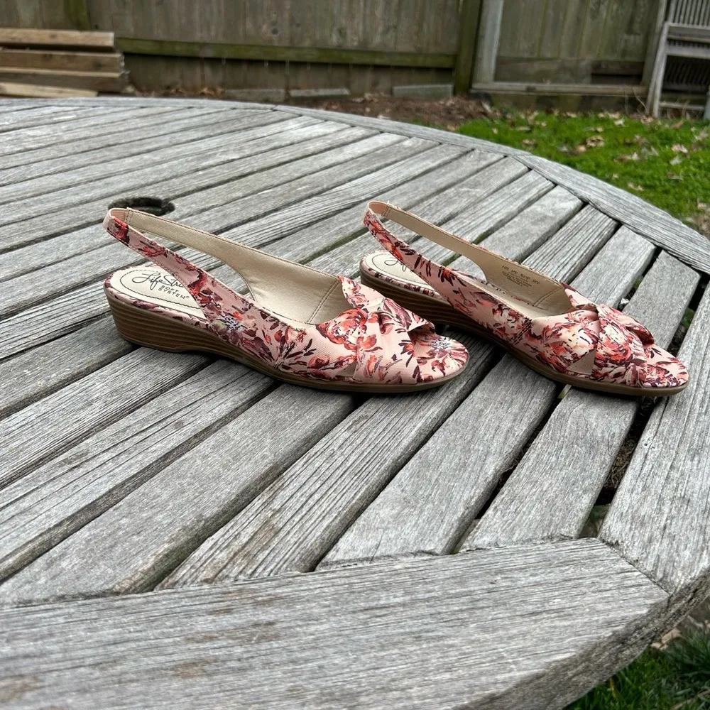 LifeStride‎ Womens Mimosa Pink Slip On Flat Slingback Sandals Shoes size 7.5 - Image 3
