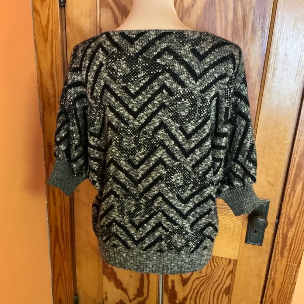 Vtg 70s Chevron Sweater Size L - Image 8