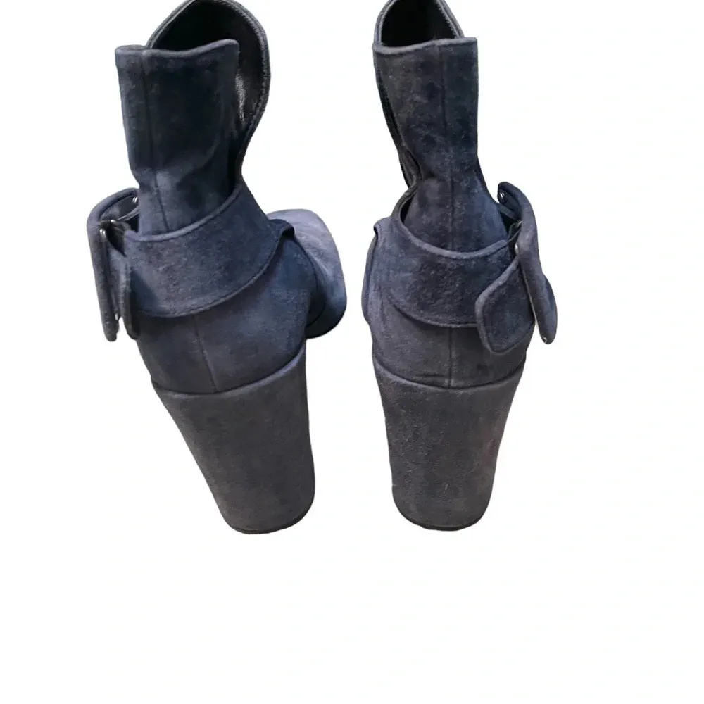 ROGER VIVIER BLUE SUEDE HEELED ANKLE BOOTS Size 10 - Image 5