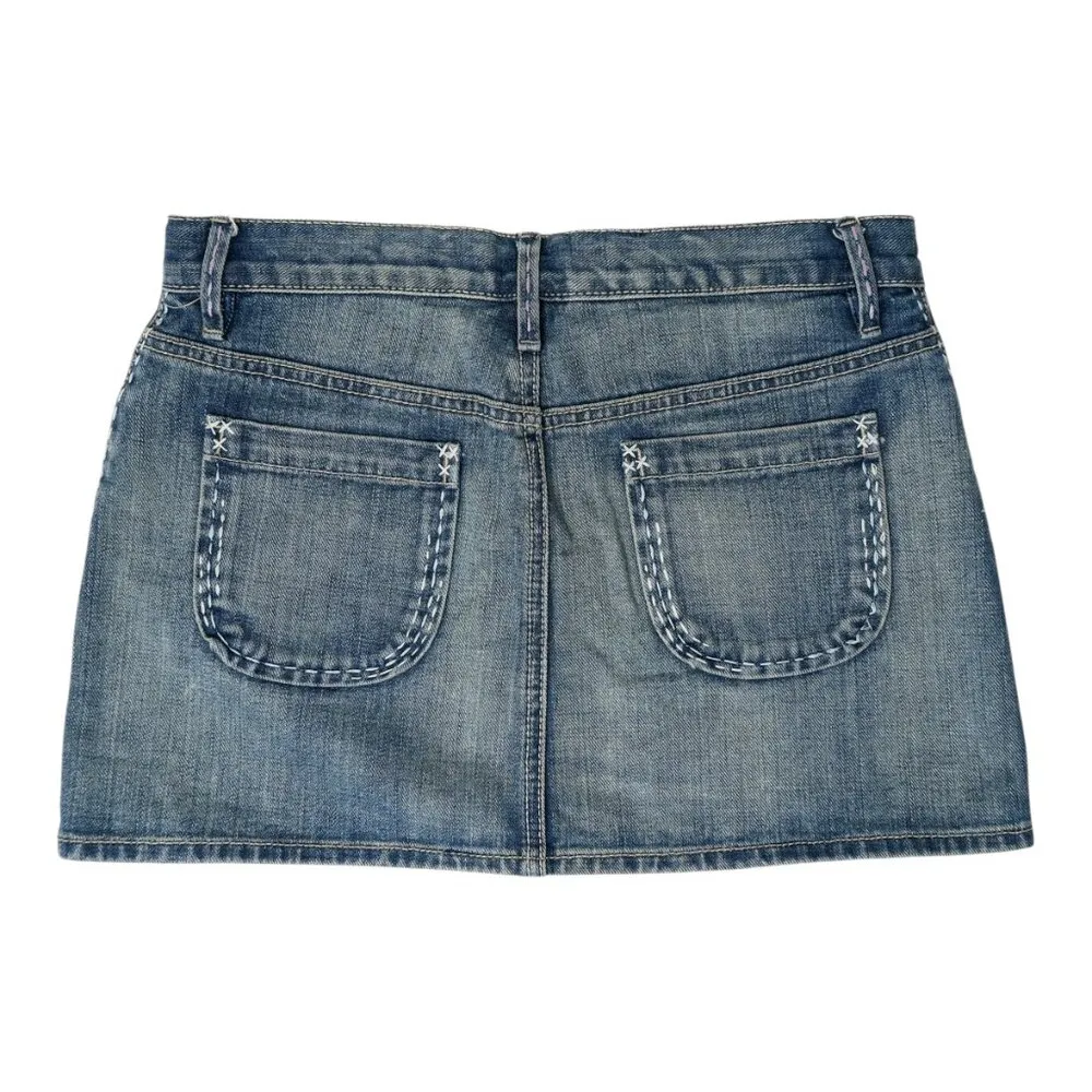 Gap  Denim Button Embroidered Mini Skirt - Image 4
