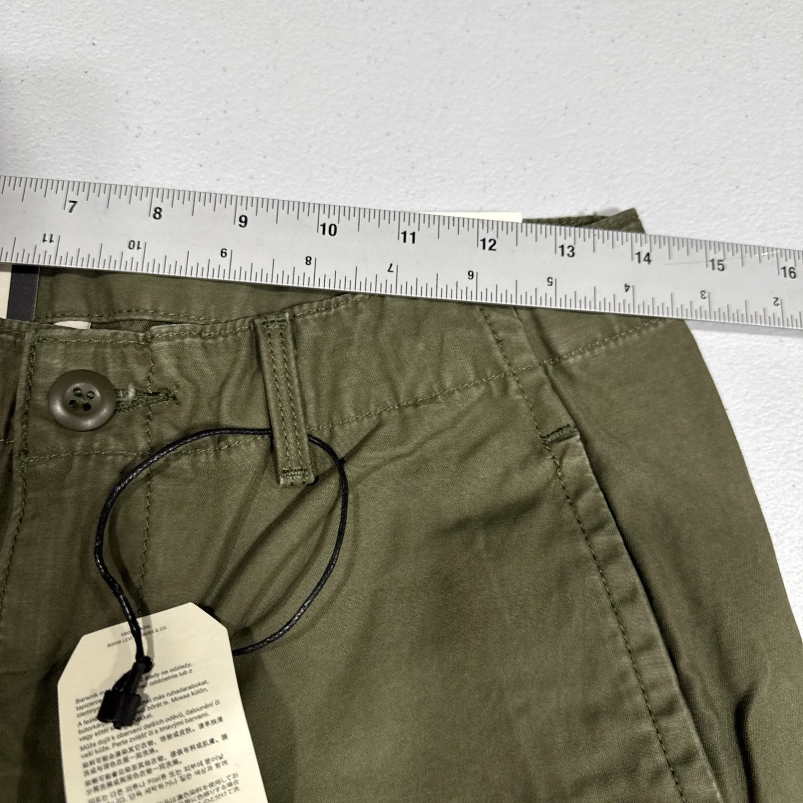 Levi's Baggy Cargo Pants Womens 26 Olive Green Mid Rise Straight Leg Utility - Image 12