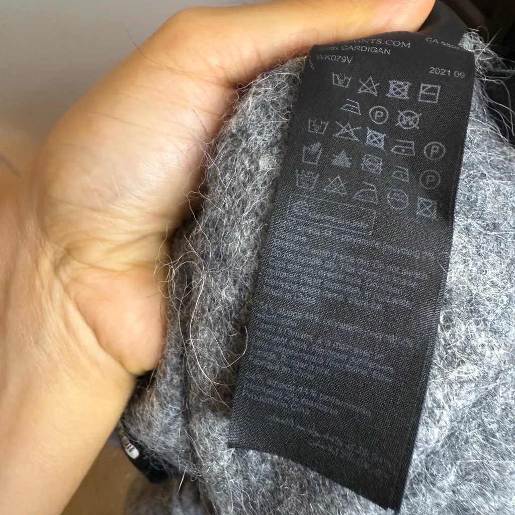 Allsaints Gray Ork Alpaca Cropped Cardigan - Image 6