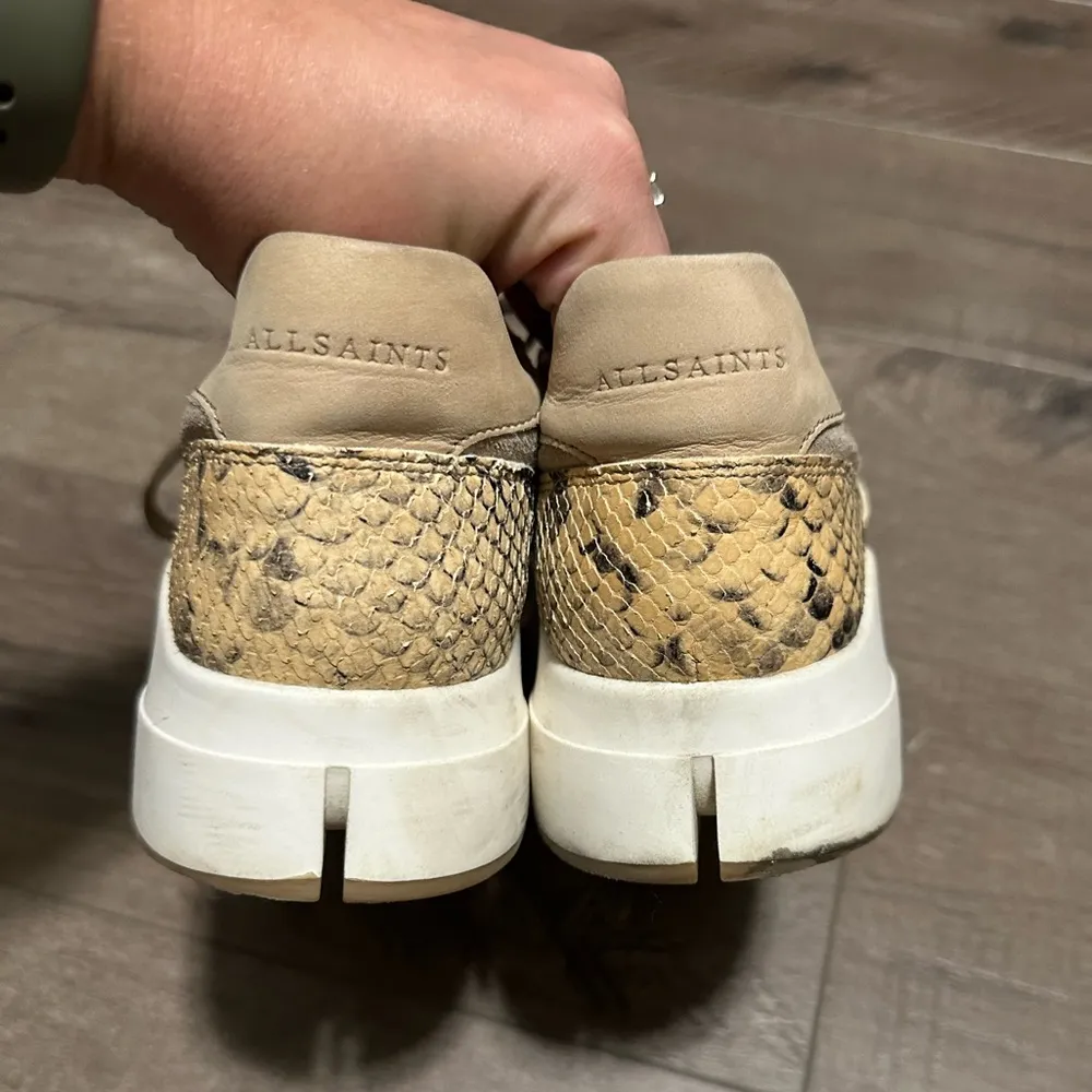 Allsaints Skye Snake Suede Sneakers 38 NWOB - Image 2