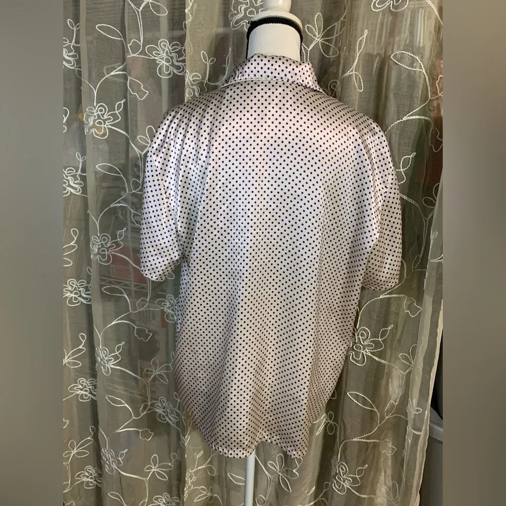 Valerie Stevens White with Purple Polka Dots Pajama Top - Image 5