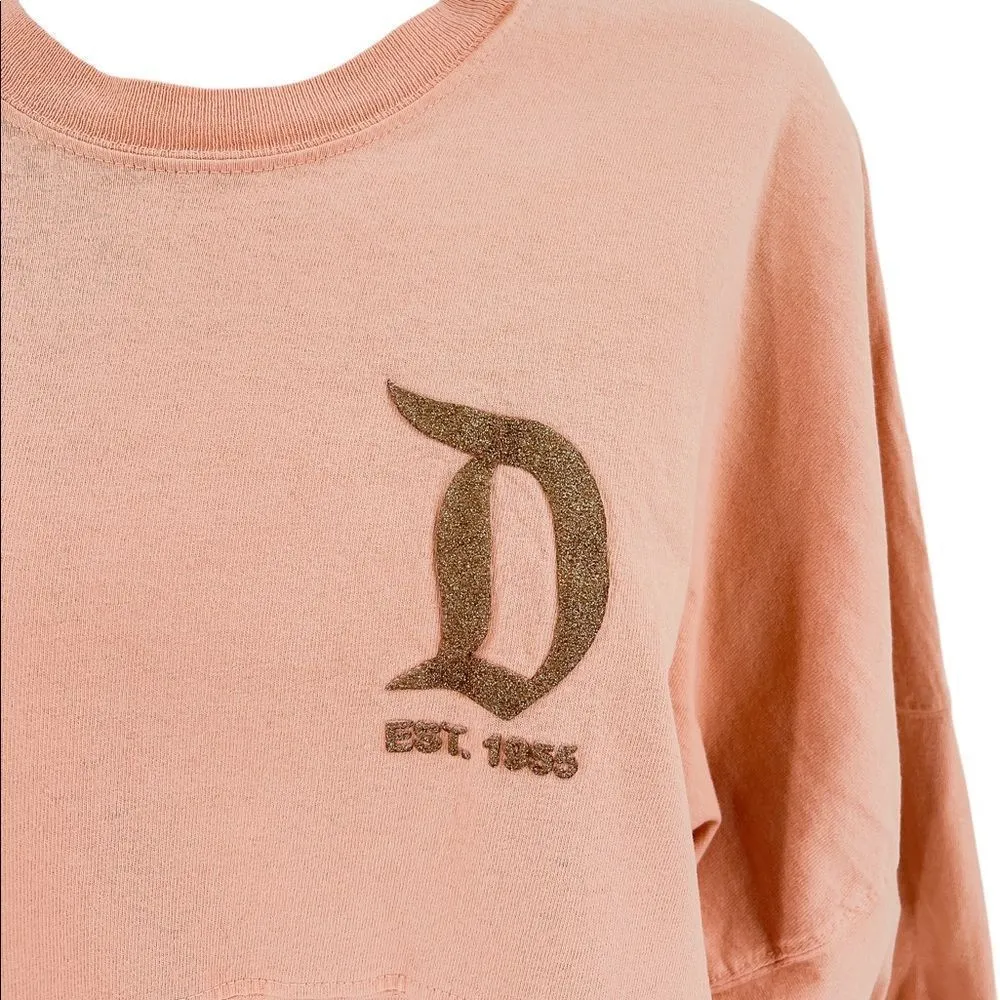 Disneyland Long Sleeve Spirit Jersey Oversized T-Shirt Peach Pink Gold Glitter - Image 34