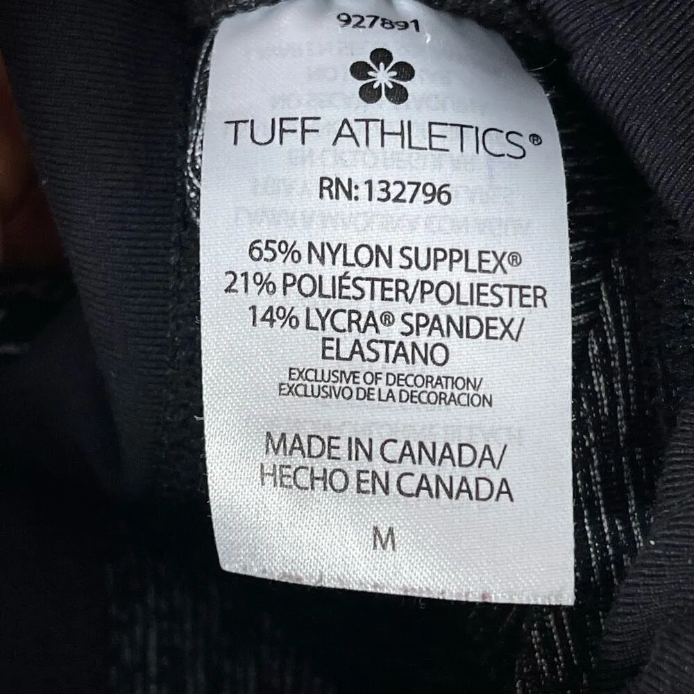 Tuff Athletics Mid-rise Spacedye Athletic Leggings (Black Spacedye) - Medium - Image 5