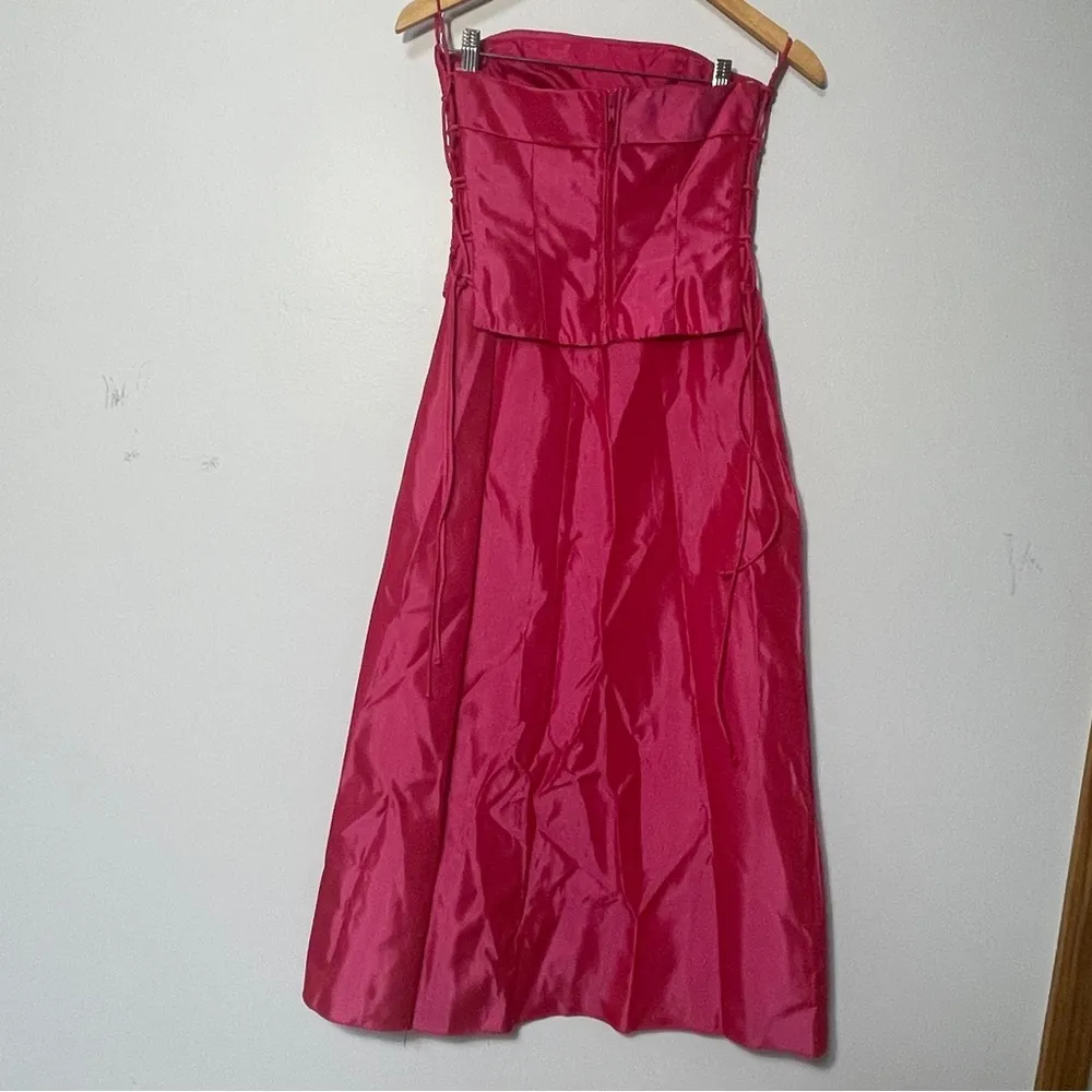 Vintage 90s Magenta Beaded 2 piece prom dress  by Nika Livas - Image 3