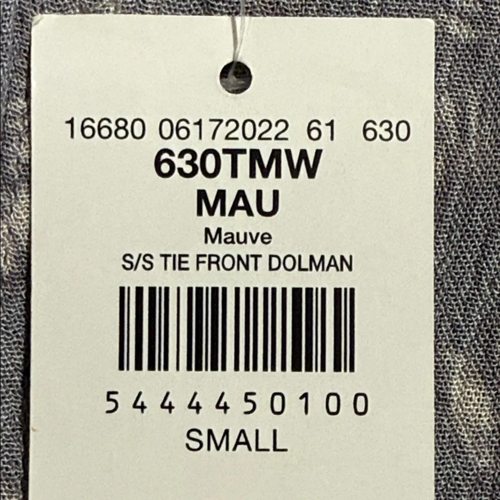 Daytrip small Buckle woven front tie kimono short sleeve mauve dolman sleeve new - Image 10