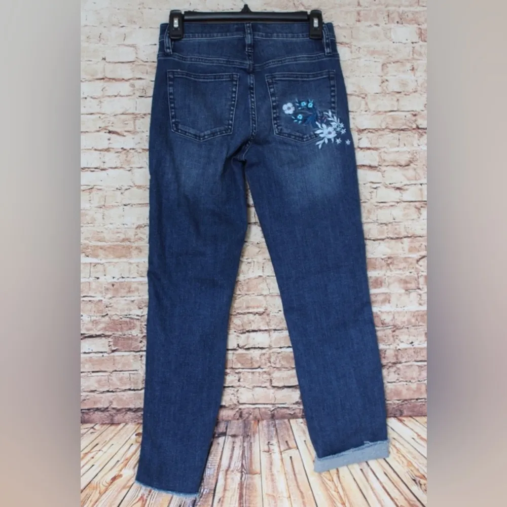 J.Crew | Floral Appliqué Raw Hem Denim Jeans - Image 8