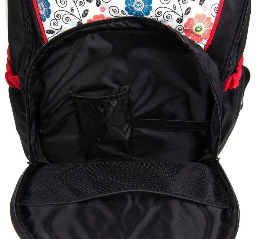 Black/Red Diaper Backpack Bag - Image 4