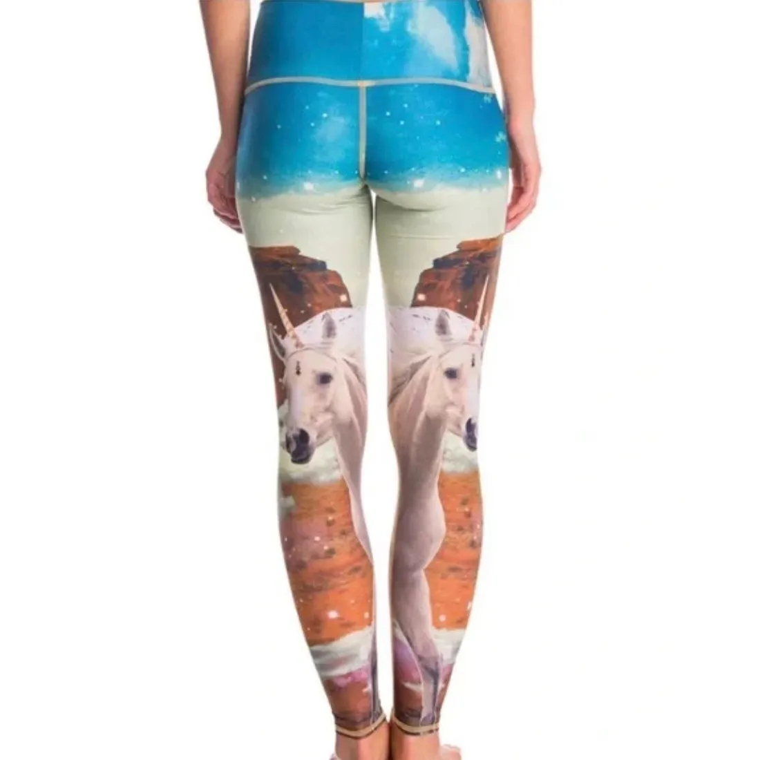 Teeki Unicorn Wrangler Hot Pants Leggings Womens All Over‎ Print Size Small - Image 2