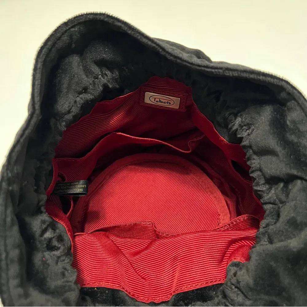 Talbots  Black Velvet Drawstring Pouch Bag - Image 5