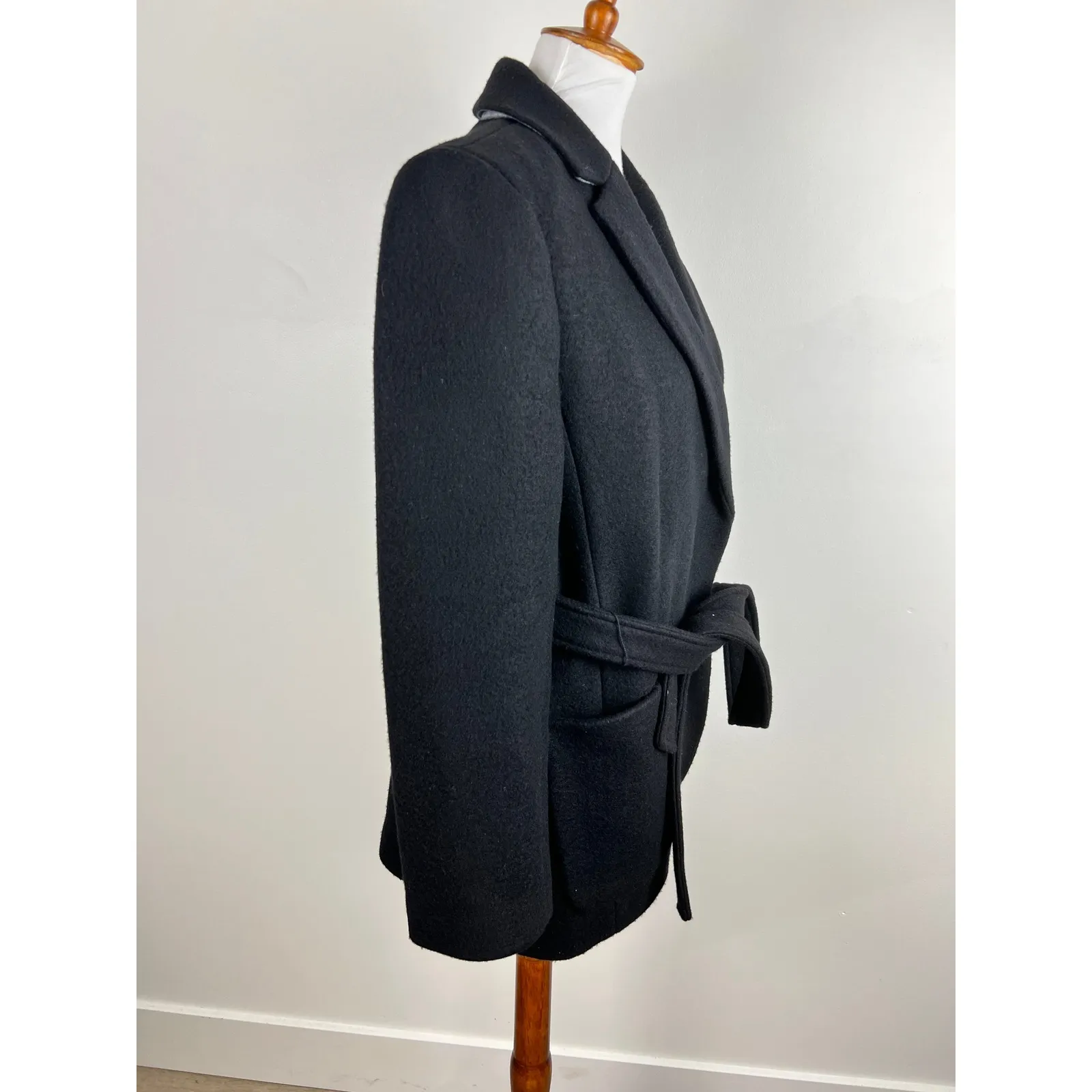 J. Crew Blazer Jacket Mario Bellucci Italian Wool Blend Wrap Coat Tie Belt 12 - Image 12