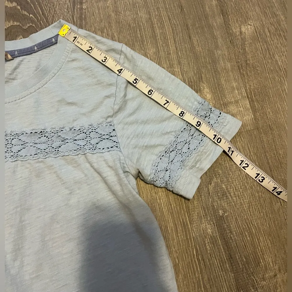 Barbour Pier Top Womens Size 4 Light Blue Cotton Short Sleeve Preppy Classic - Image 2