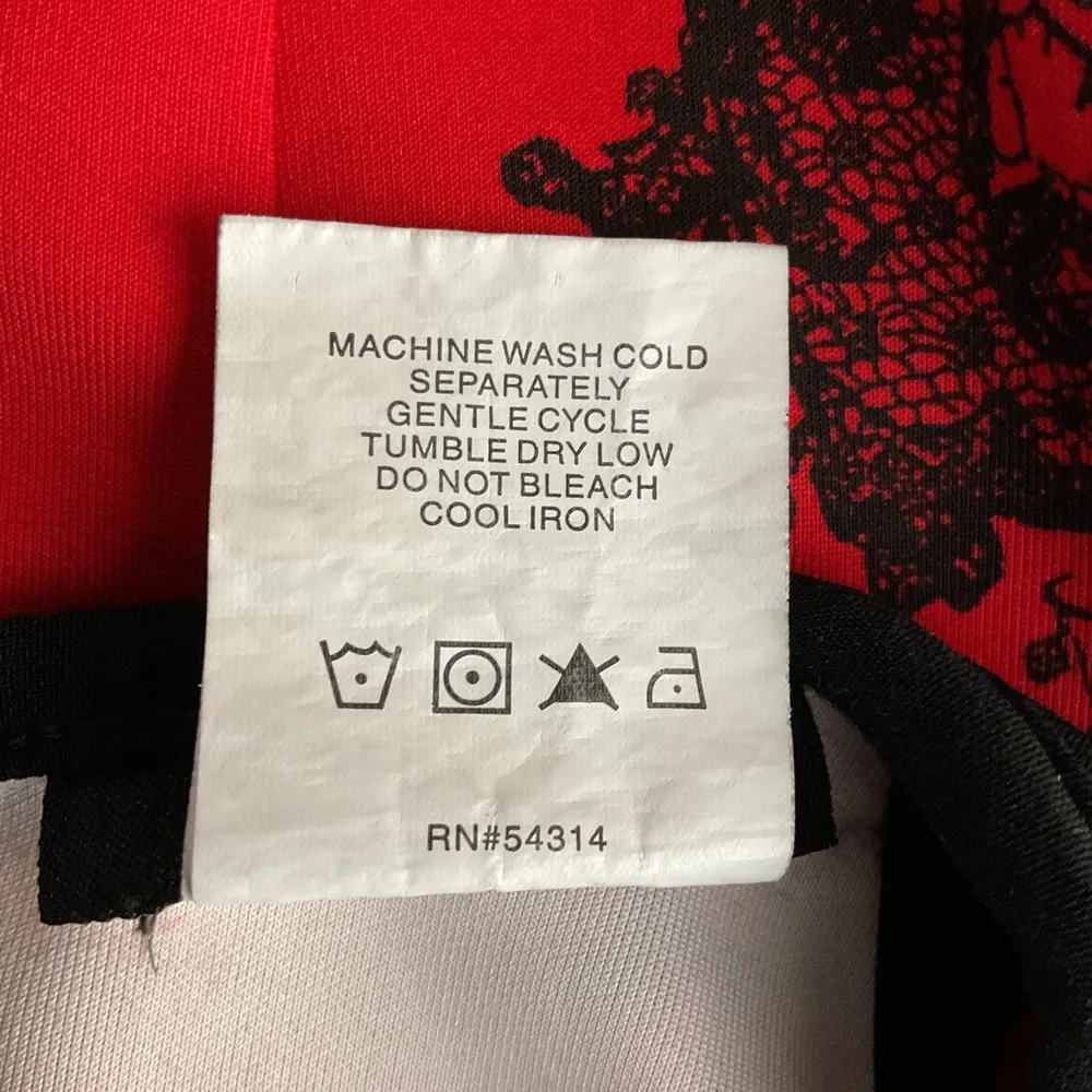 B. Darlin Size 9/10 Jr’s High Neck Red & Black BodyCon Sleeveless Dress Back Zip - Image 6