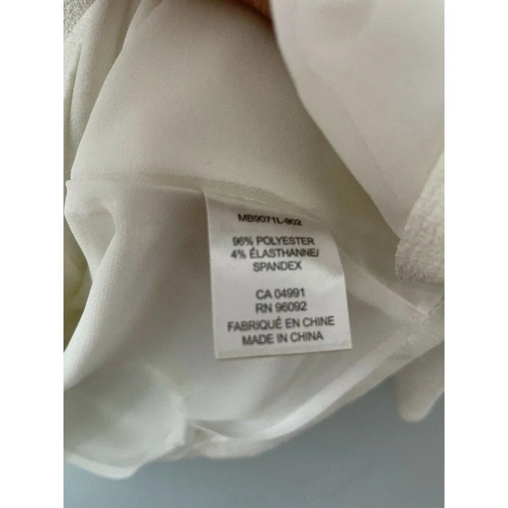 Jasmine & Juliana Women Off-white 3/4 Sleeve Blouse Top Ribbon Details Medium - Image 4