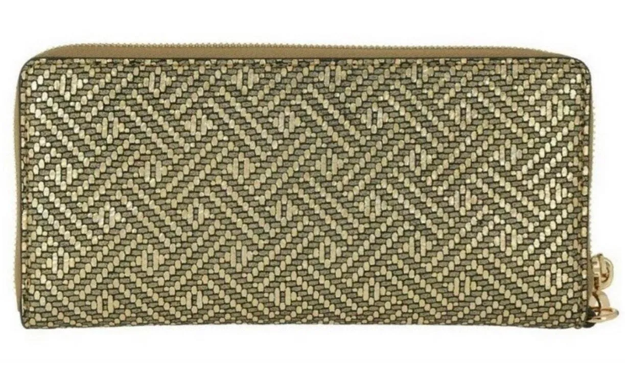 NEW  Money PiecesTravel Continental Gold Leather Wallet Retail $178 - Image 2