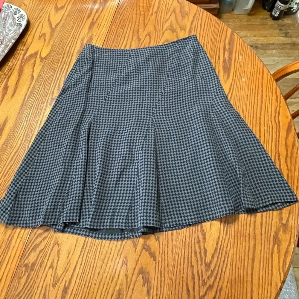 Y2K Vintage Alfani Petites Skirt Black and Gray Check Size 6P - Image 6