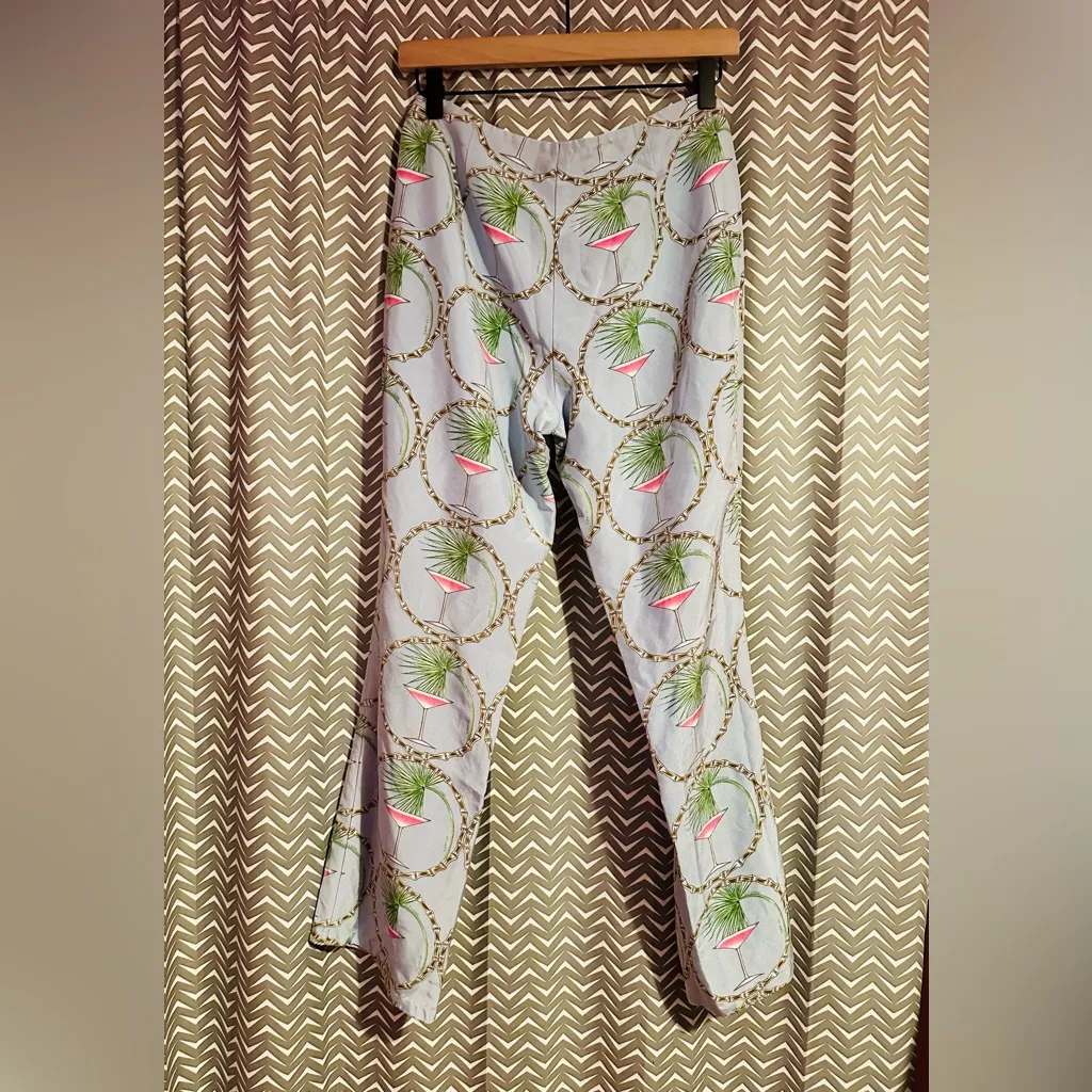 CJ Laing Palm Beach | Light Blue Silk Martini Pants, Size 6 - Image 4