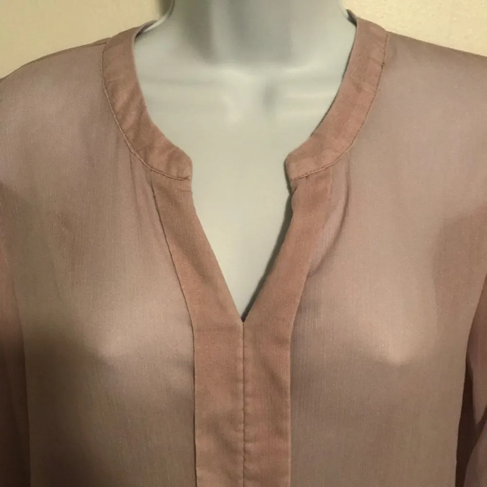 NY&Co Lilac Sheer Popover Blouse - Image 3