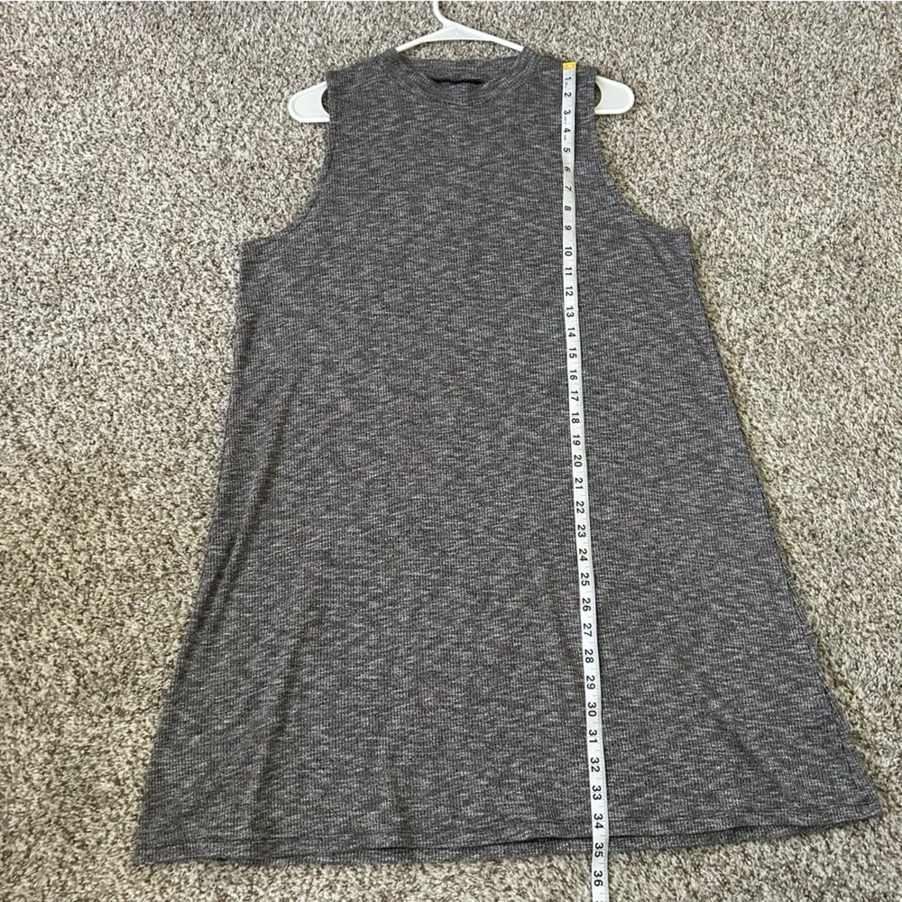 Madewell Marled Grey Mockneck Sweater Dress Sleeveless Casual Ribbed Summer XL - Image 5
