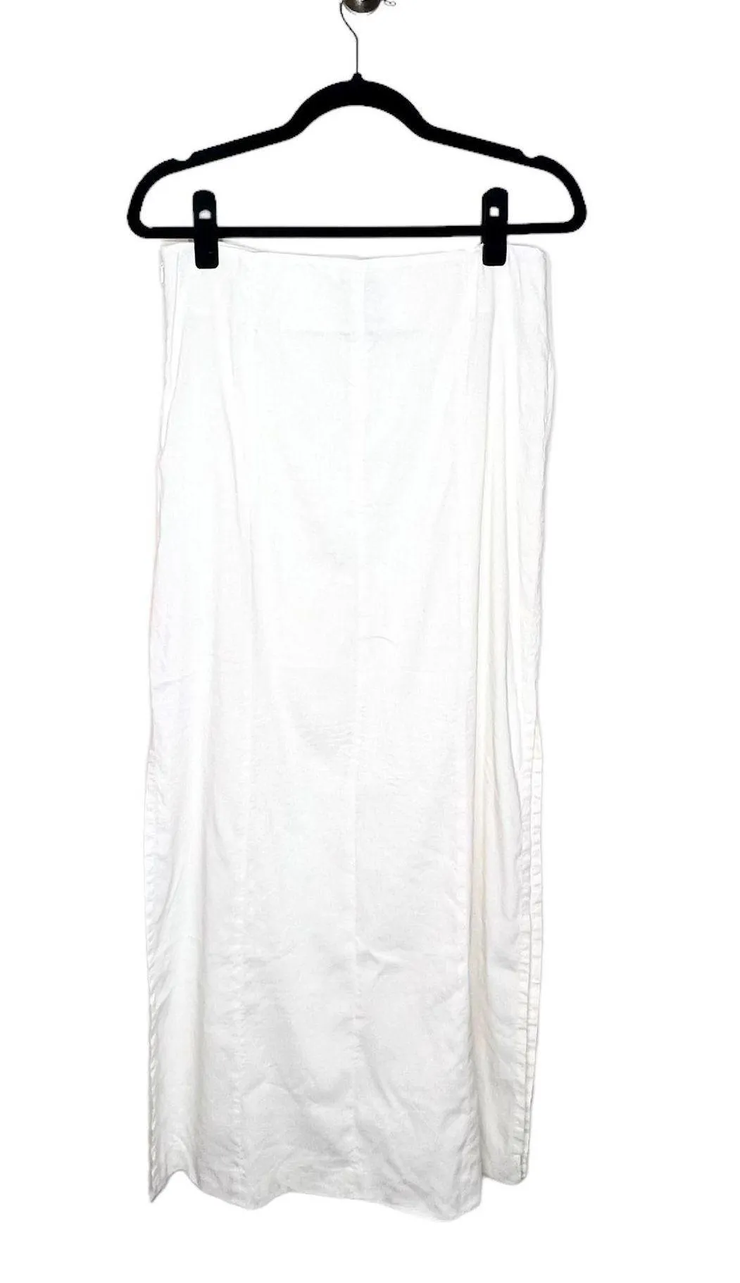 Theory Double-Face Linen Blend Slit Skirt Ivory Size 4 - Image 3