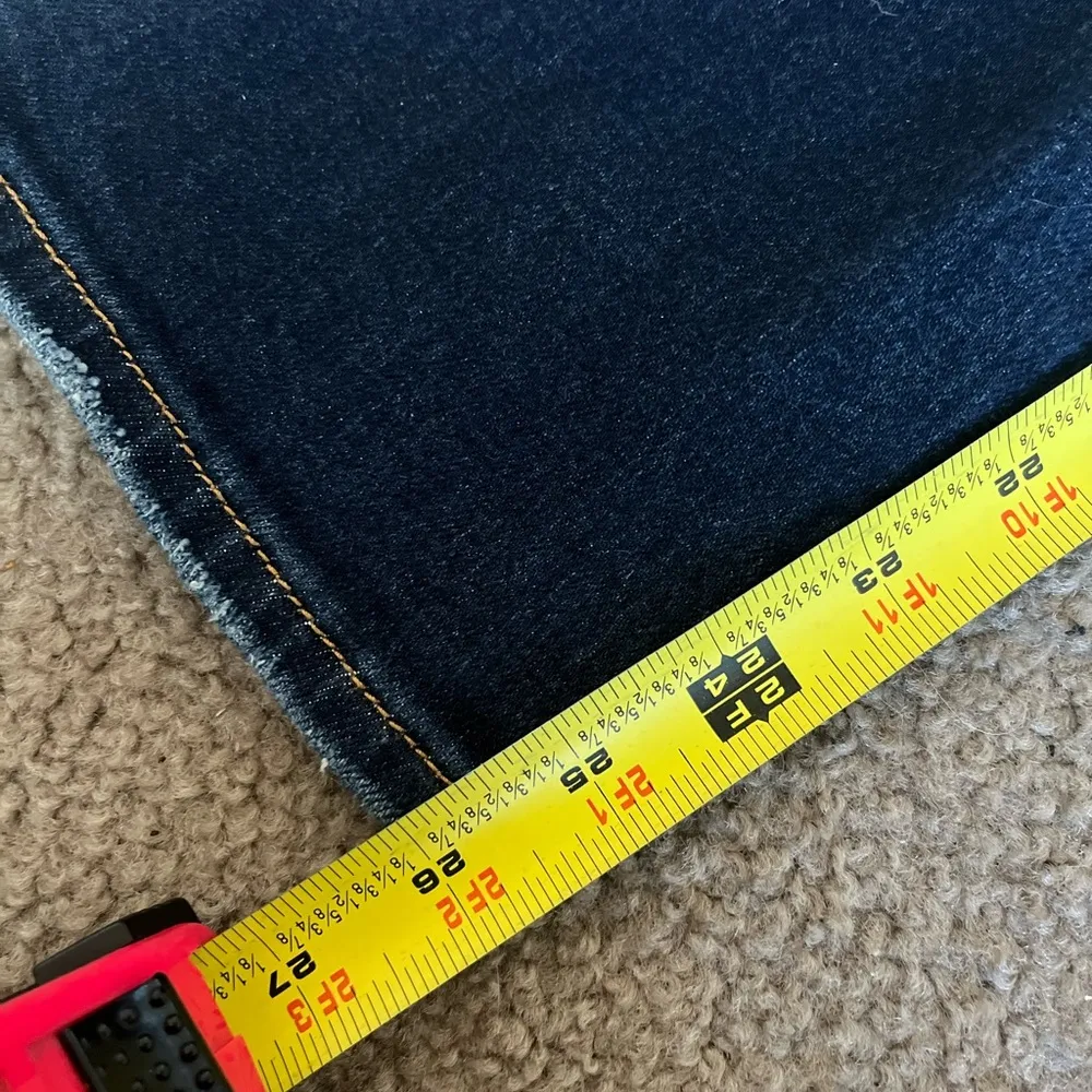 Levi’s Women’s Blue Distressed High Waist Rib Cage Straight Leg Ankle Size 27 - Image 12