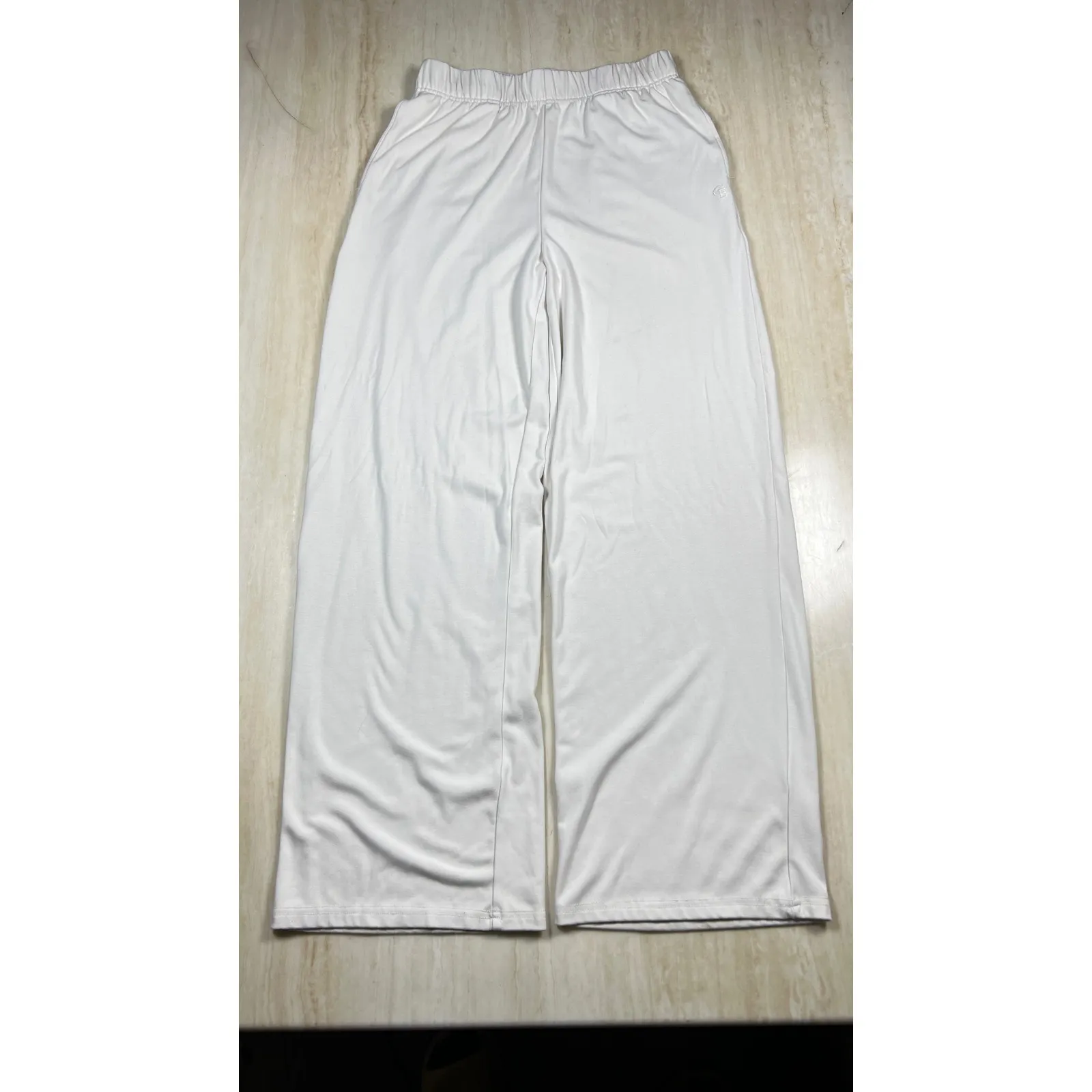 Cozy Earth Wide Leg Lounge Pants XS White Elastic Waist Comfy Flowy - Image 4
