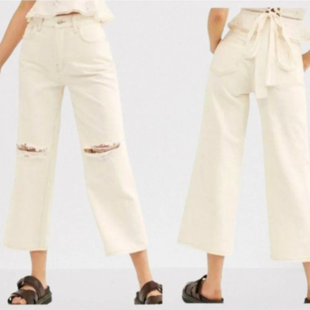 We The Free Ranger Ripped Crop Wide Leg Jeans Size 26 - Image 2