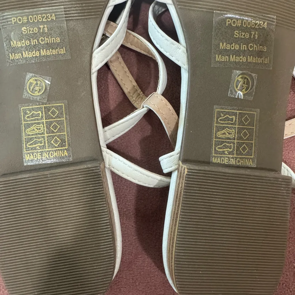 NWOT  White Strappy Sandals - Image 4