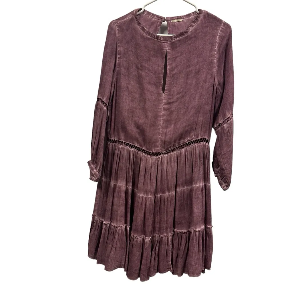 Sea Gypsies Forever Flounce Keyhole Burgundy 3 Quarter Slv Dress Juniors Large - Image 7