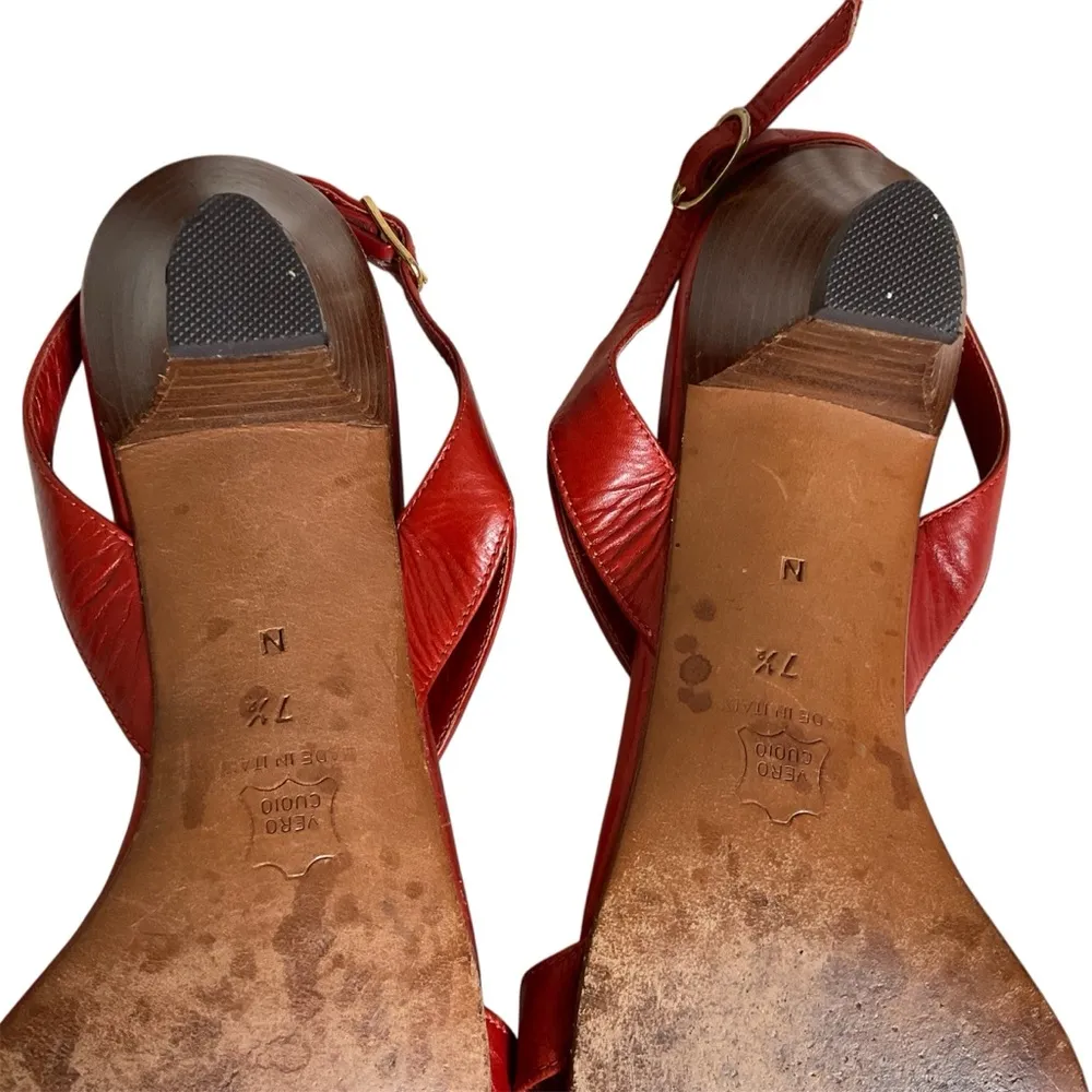 Givenchy Women's Red Sandals Size 7 1/2 - Image 6