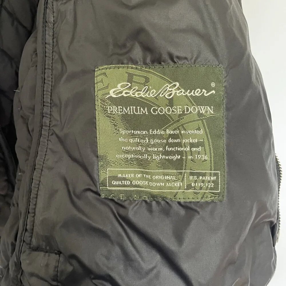 Eddie Bauer Sz L goosedown padded vest winter jacket lightweight warm full zip - Image 5