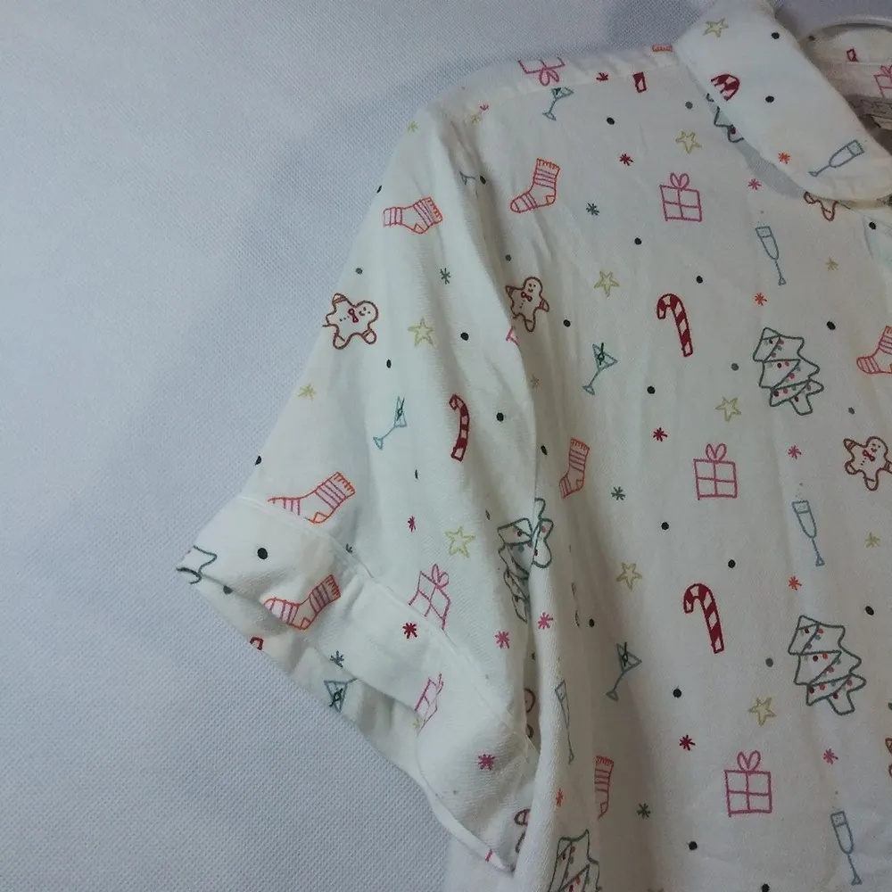 Loft Sleep Gingerbread Cookie Pajama Top Size M - Image 3