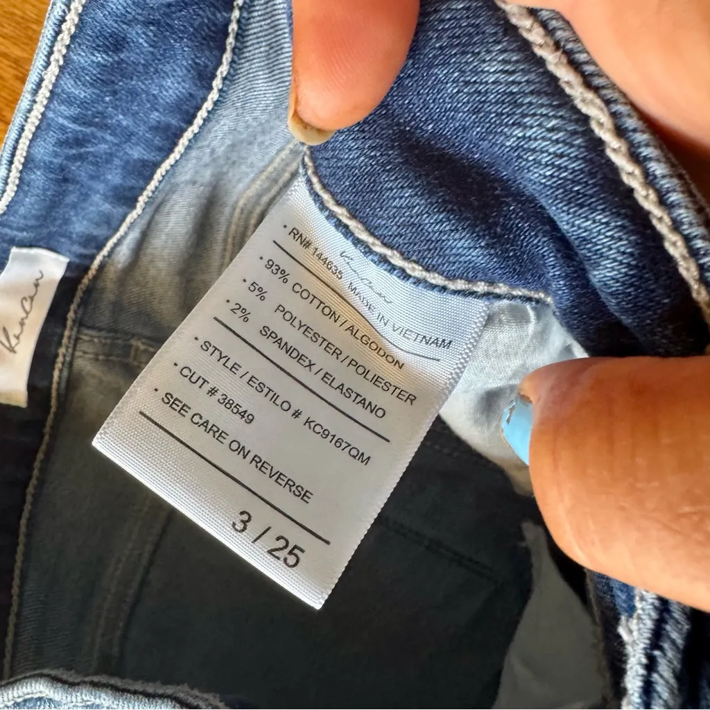 KanCan Geneva Skinny Jeans Women’s 3/25 Med Wash High Rise Ankle Frayed Hem - Image 4